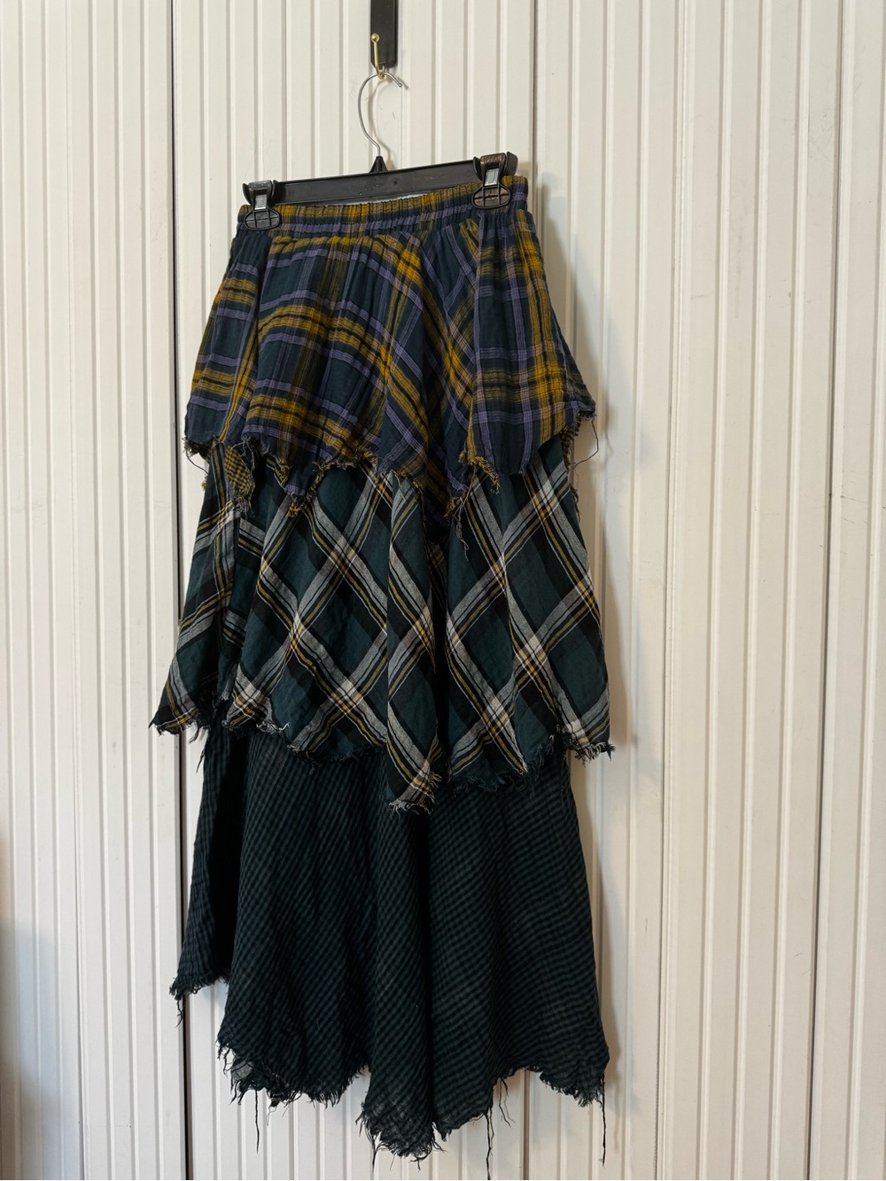 Listicle Plaid Layered Skirt S Multicolor Layered Fringe Witchy Punk Gothic